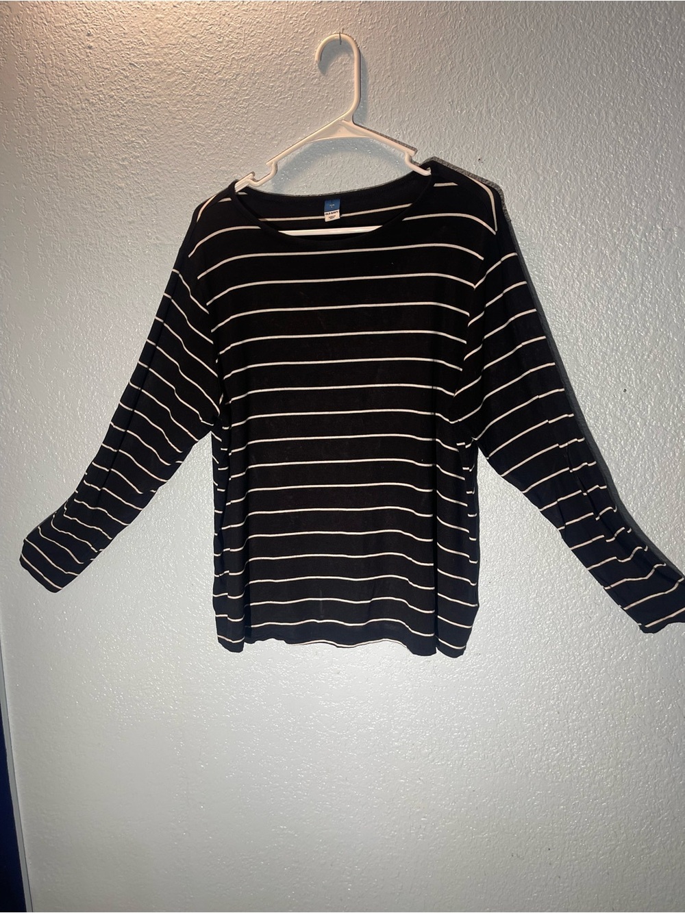 Old Navy Black and White Striped Boatneck Top
